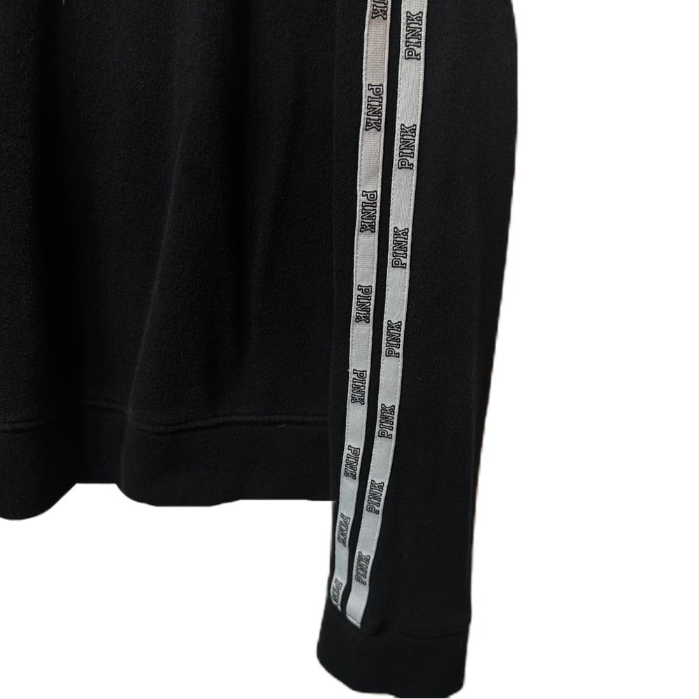 PINK Victoria Secret Black Logo Crewneck Sweatshirt Long Sleeve Size Medium - Picture 7 of 13